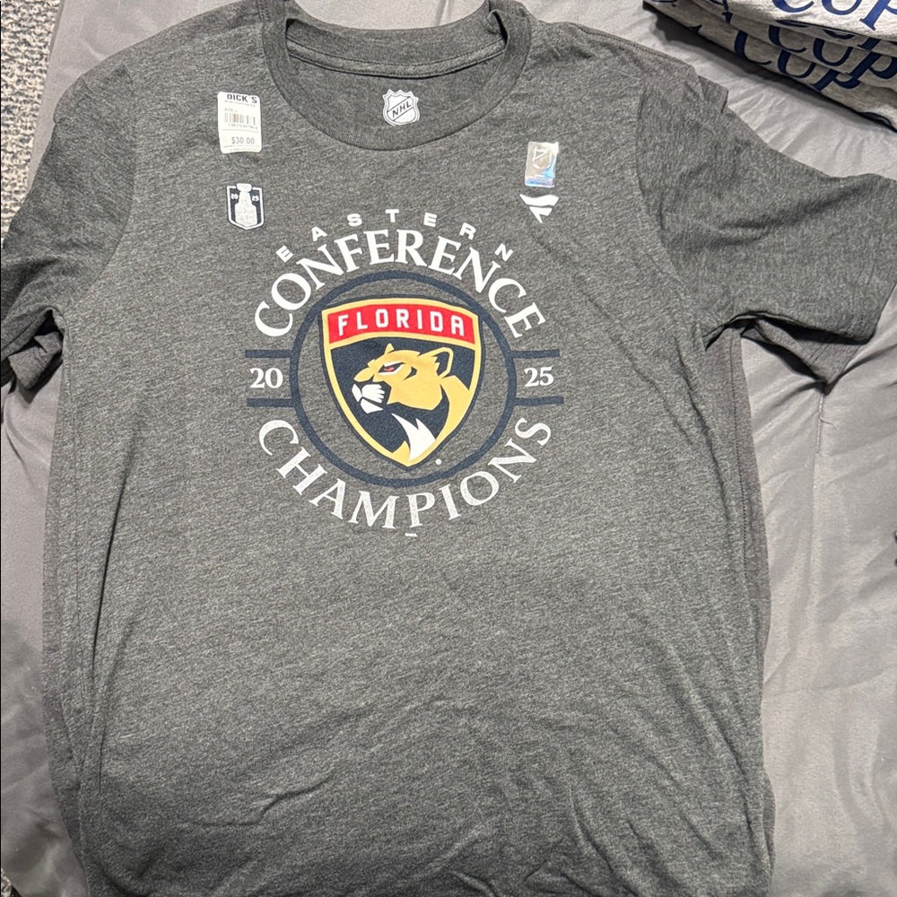 Fanatics Gray Florida Panthers Champions Tee